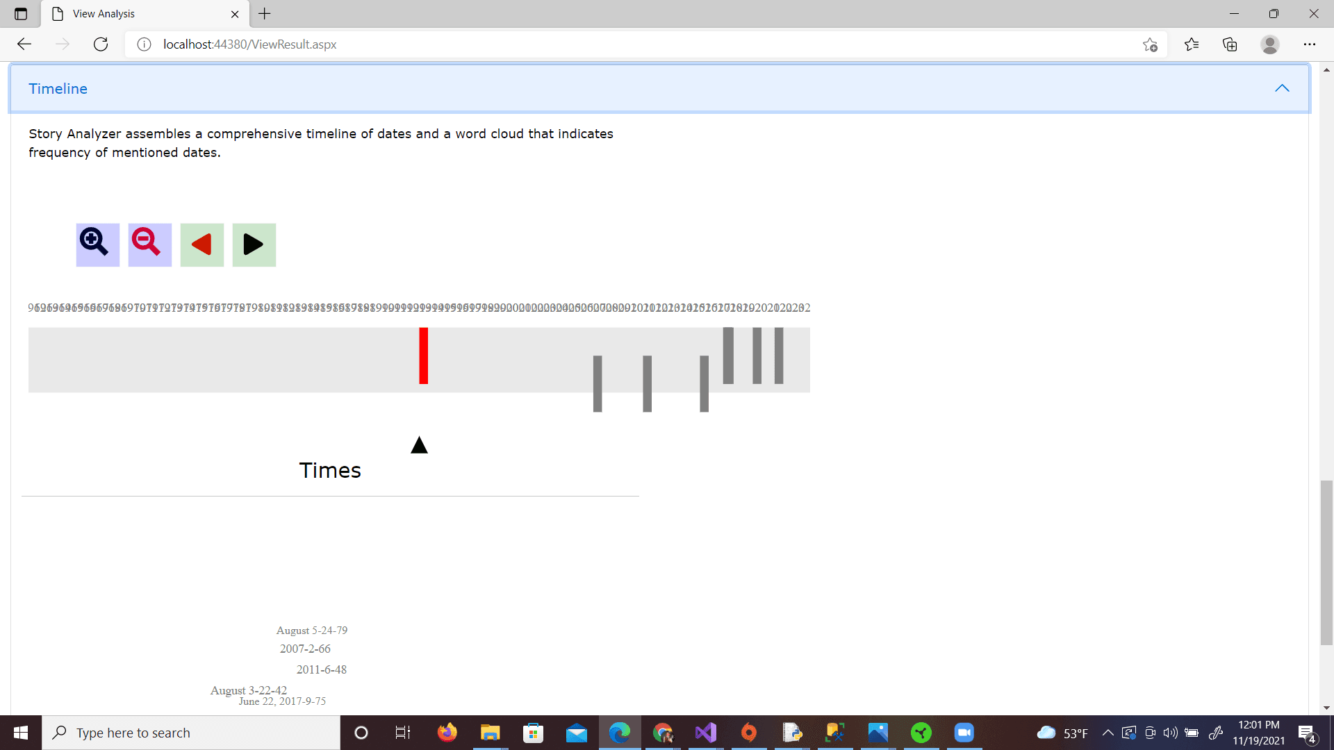 Timeline view
