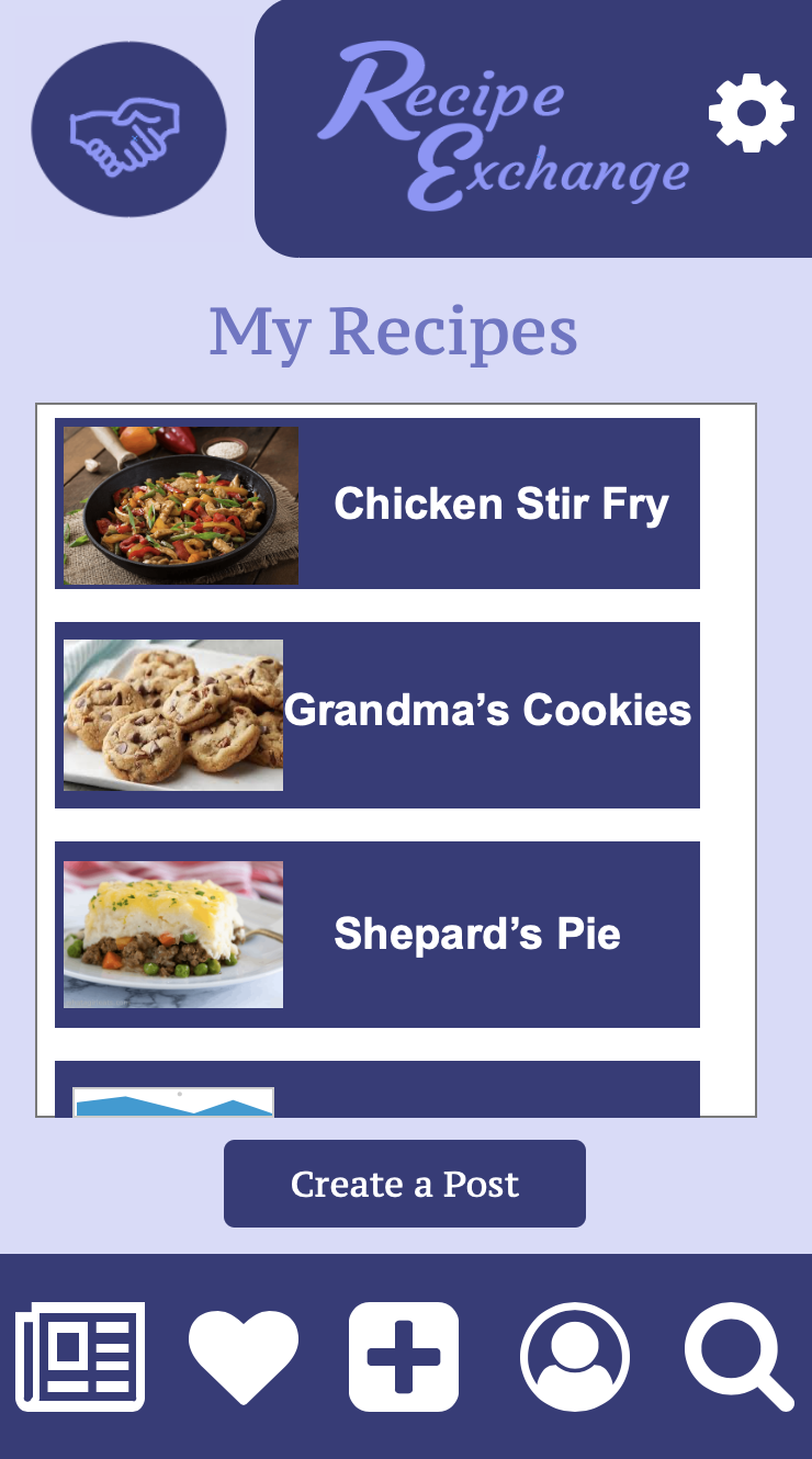 My Recipes Screen